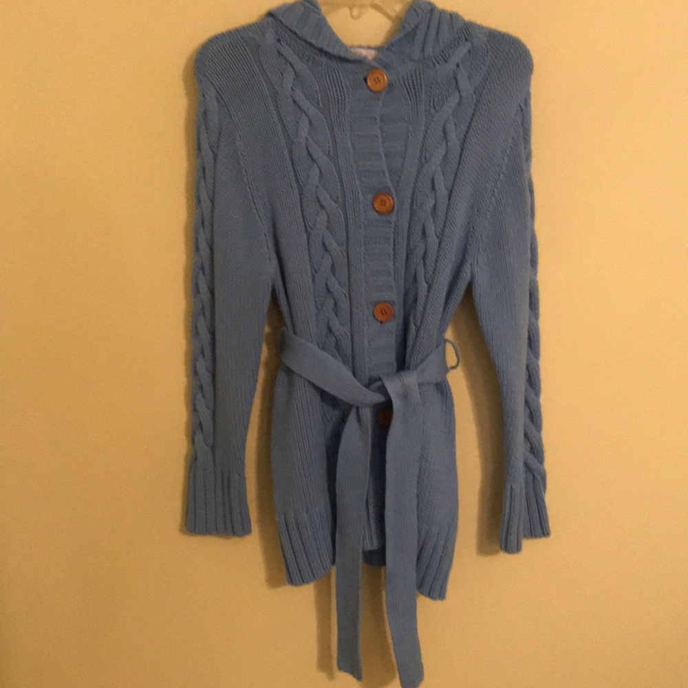 Arizona Baby Blue Knit Cardigan Size XL